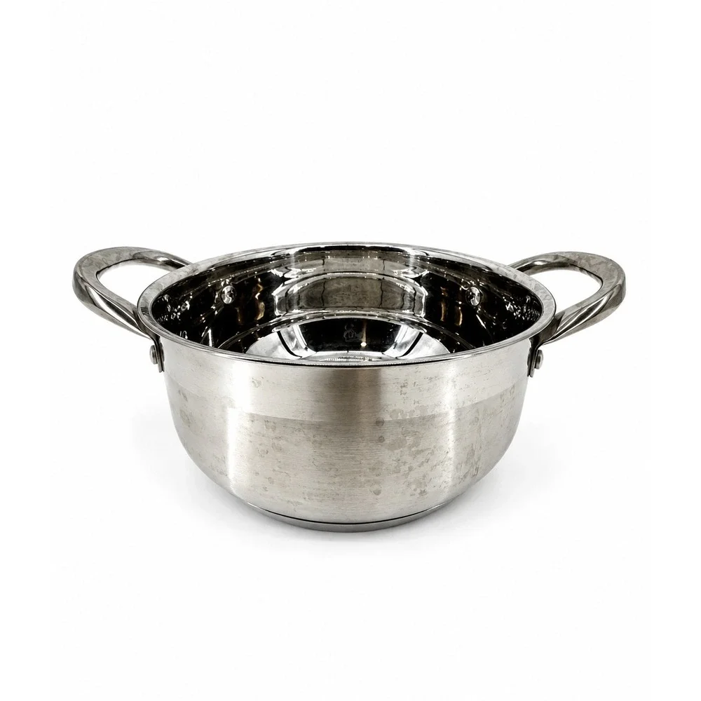 Parini Signature Series 8in Stainless Steel Sauce Pot Double Handle Silver